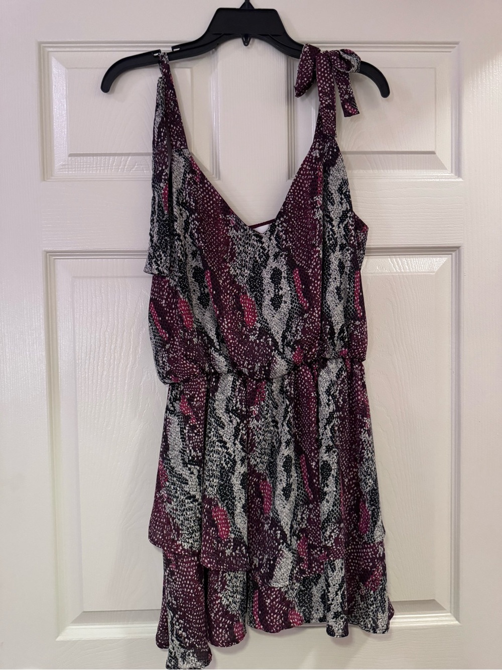 Adrienne Snake-Print Romper